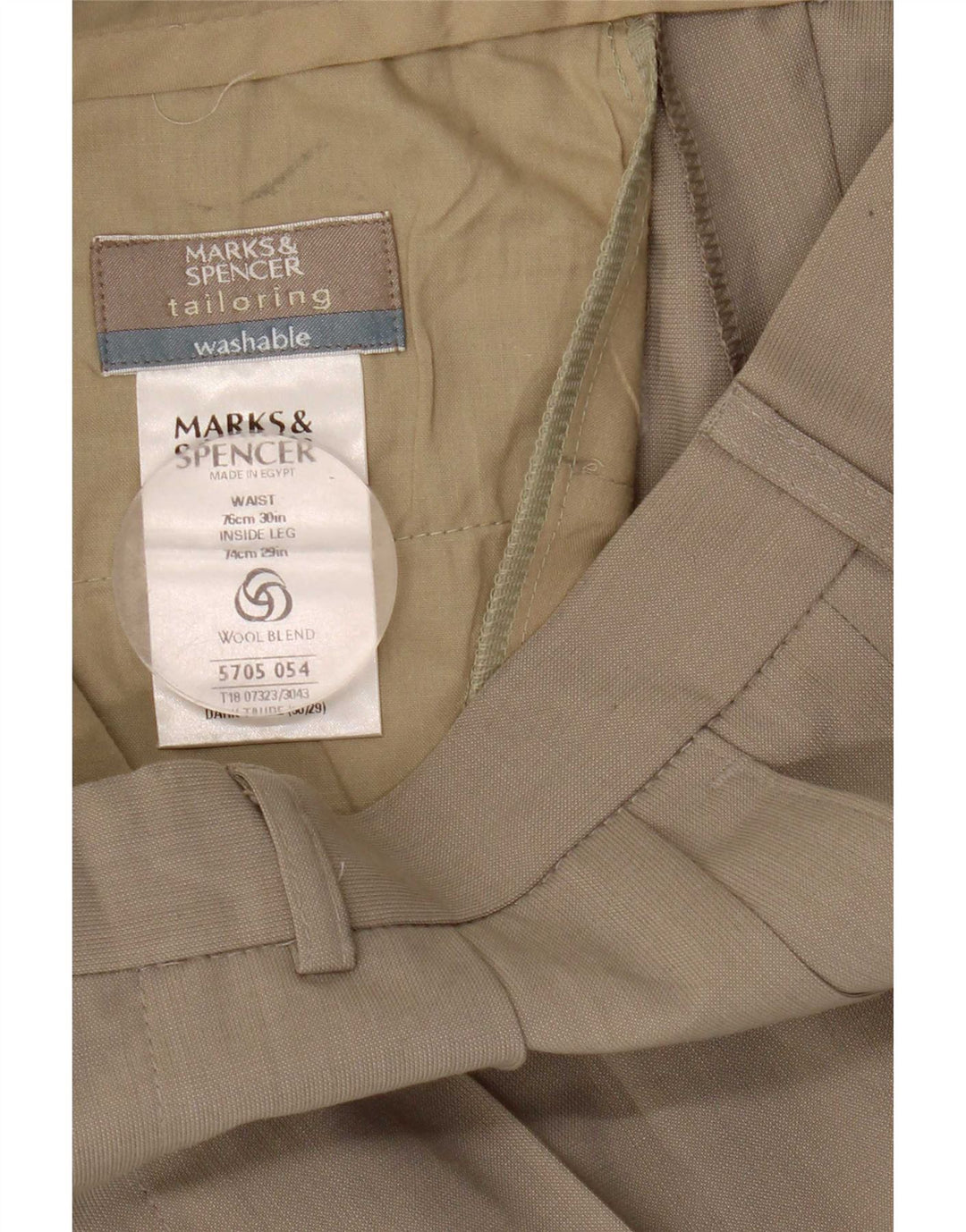 Marks & Spencer Herre Pegged Suit Bukser W30 L29 Beige Polyester
