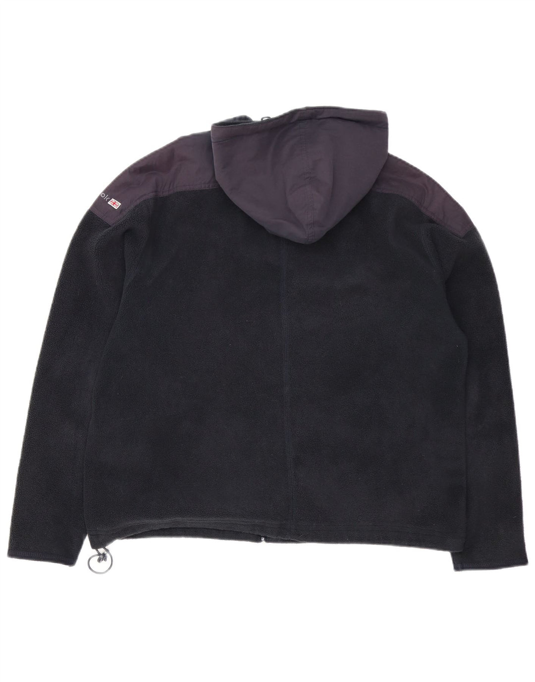 REEBOK Dame Oversized Fleecejakke UK 16 Large Black Colourblock