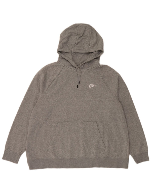 Nike Dame Relaxed Fit Hoodie Jumper UK 18 XL Grå Flecked Bomuld Sports