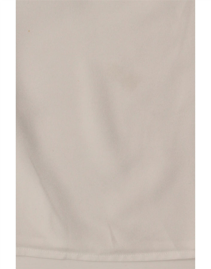 Marks & Spencer Dame Langærmet Bluse Top UK 12 Medium White Polyester