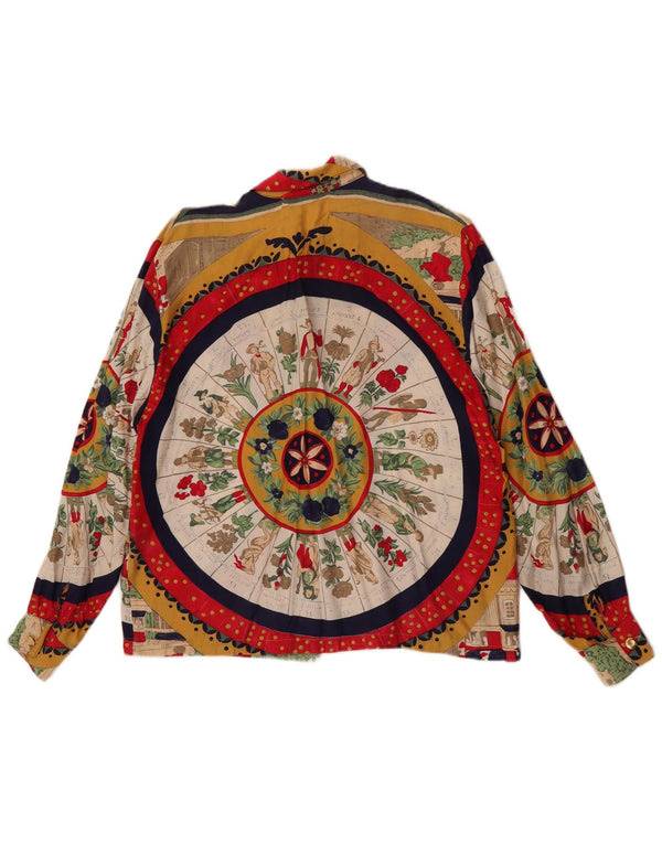Vintage Kvinders grafisk skjorte UK 16 Large Multicolored Floral