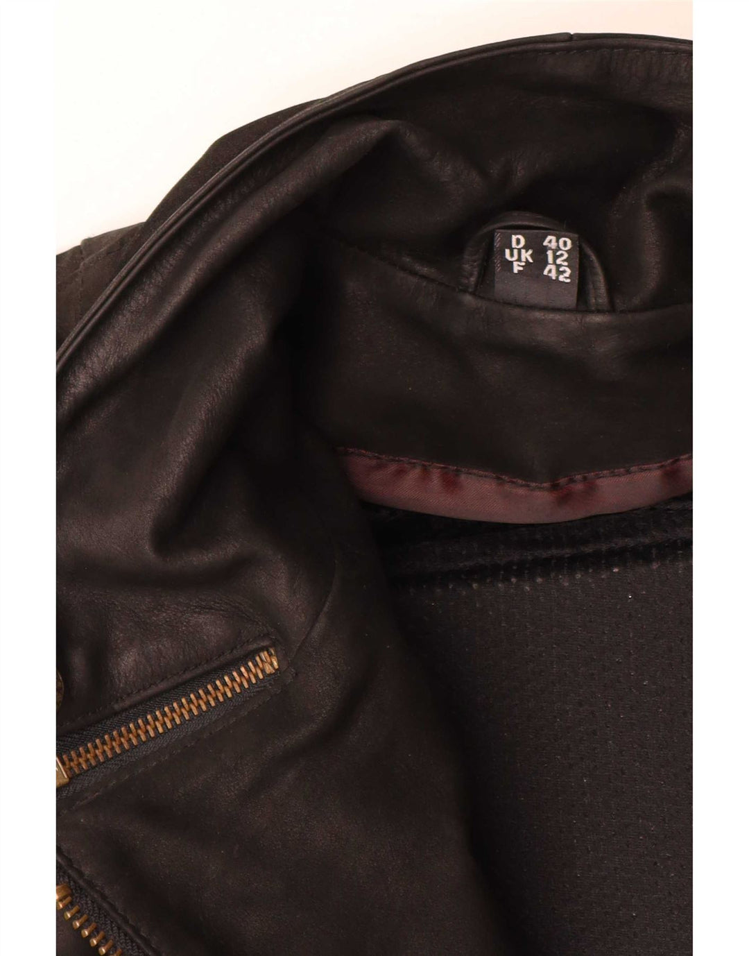 Held Dame Læder Biker Jacket UK 12 Medium Sort Læder