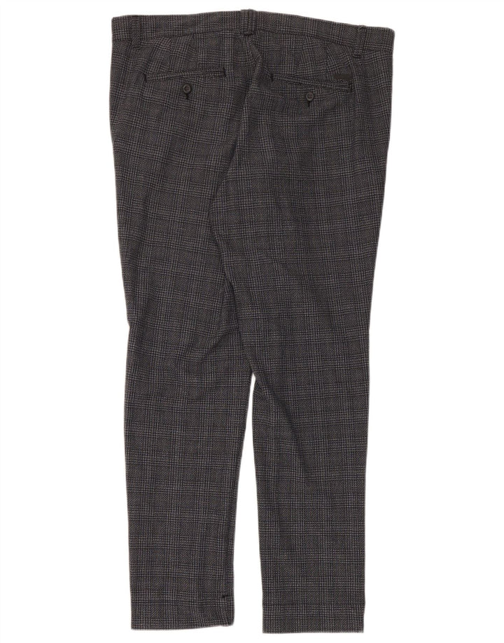 Jack & Jones Herre Marco Slim Chino Bukser W36 L32 Grå ternet polyester