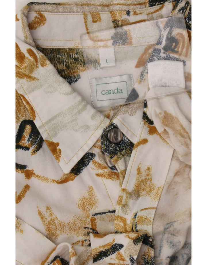 Canda Kortærmet Herreskjorte Stor flerfarvet Patchwork Viscose