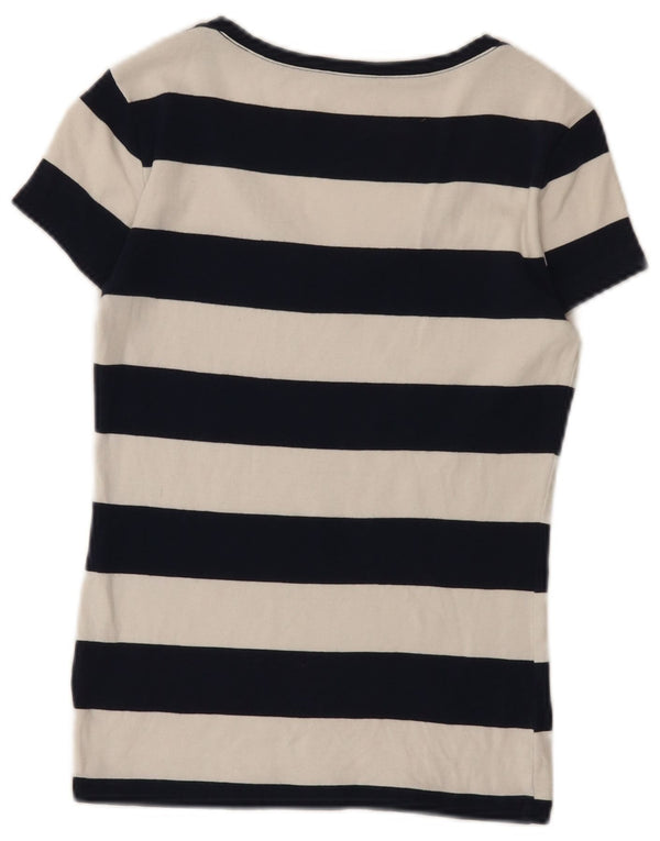 Tommy Hilfiger T-shirt top til kvinder UK 8 Lille marineblå stribet bomuld