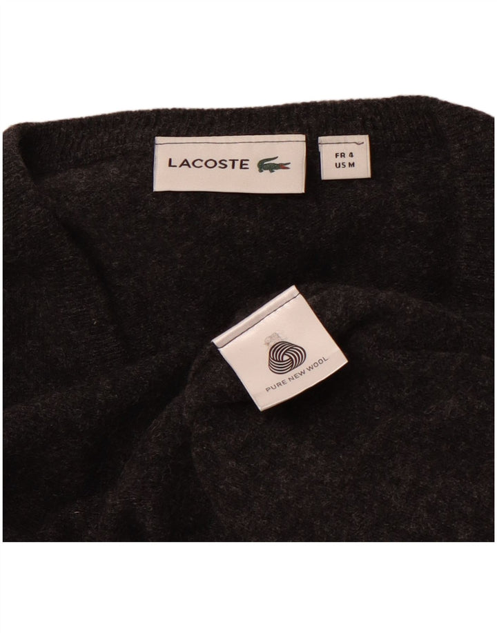 LACOSTE Herre V-hals sweater str. 4 Medium Grå Ny Uld