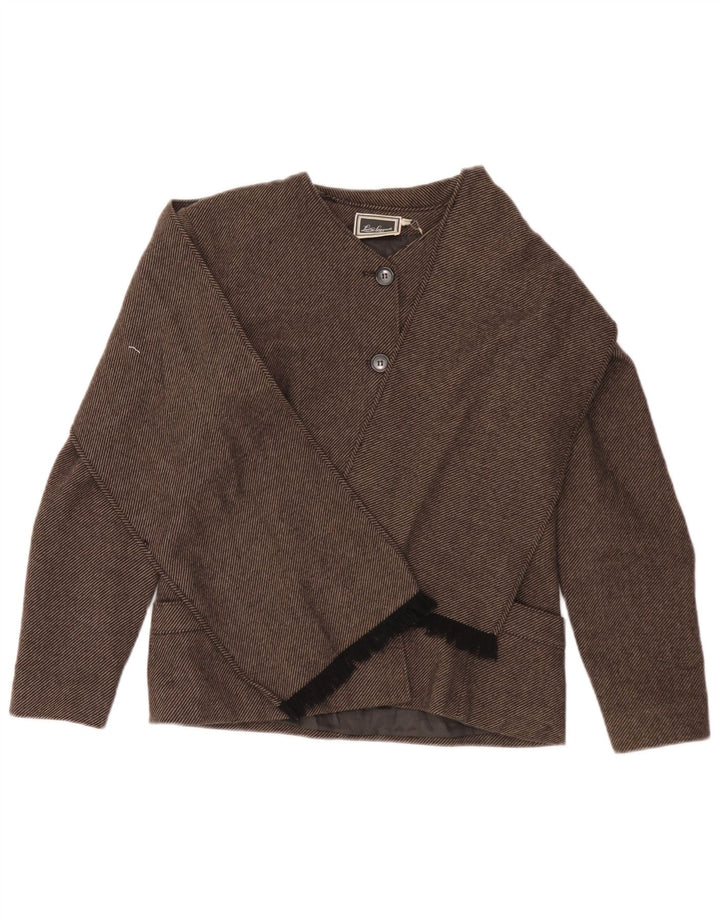 Luisa Spagnoli Dame 2-knaps blazerjakke IT 44 Medium Brun Nålestribe