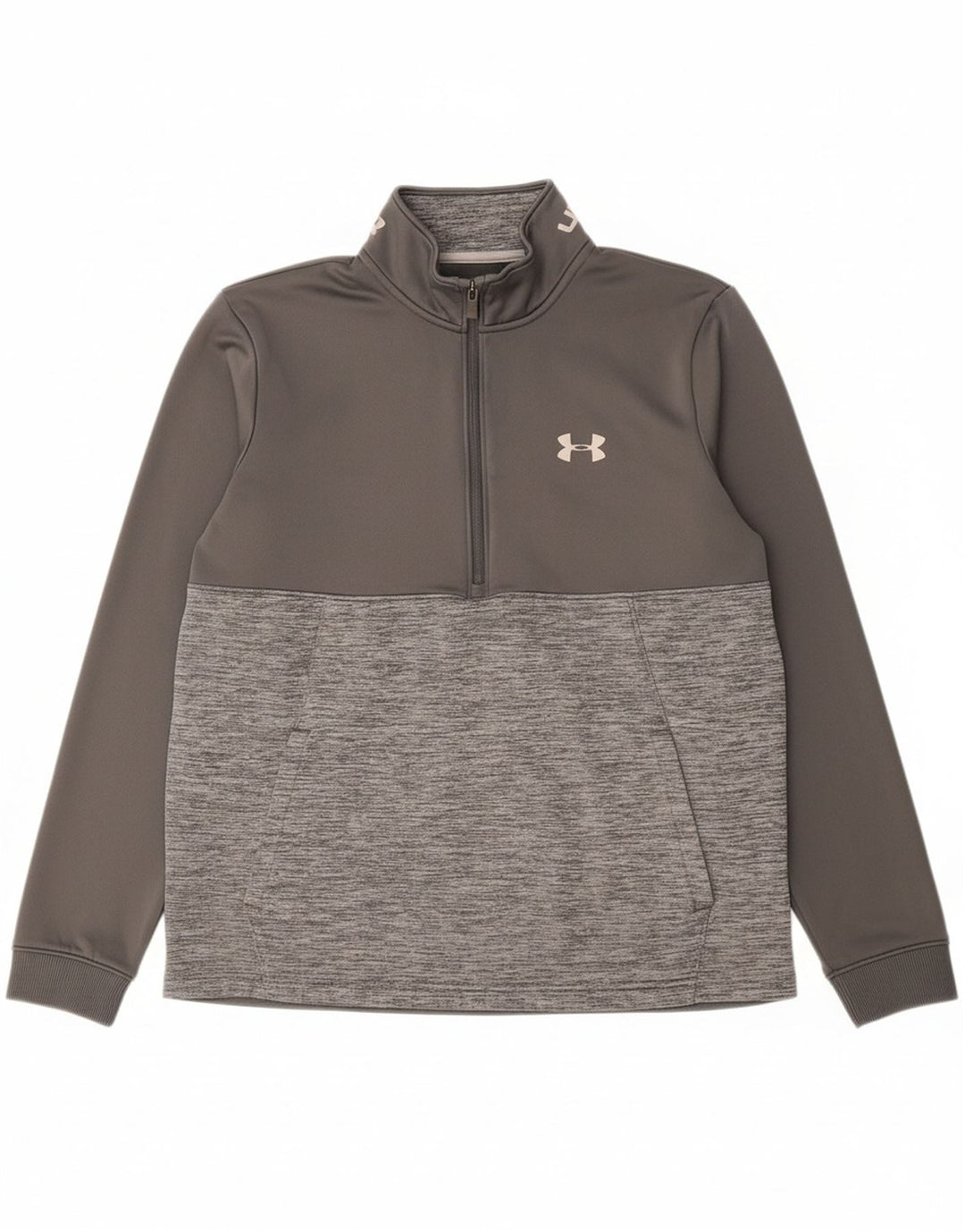 UNDER ARMOUR Mens Cold Gear Sweatshirt Jumper Medium Grey Colourblock