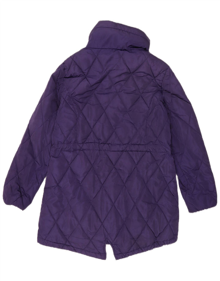 Marks & Spencer Quiltet overfrakke til kvinder UK 14 Stor lilla polyester