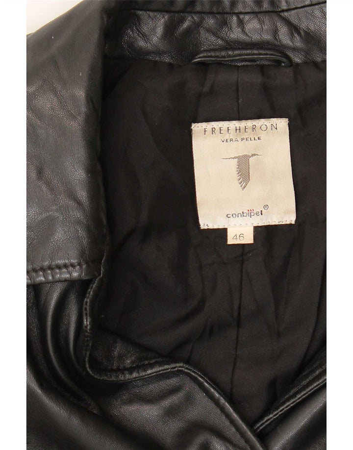 Conbipel Dame Free Heron Leather Coat IT 46 Large Black