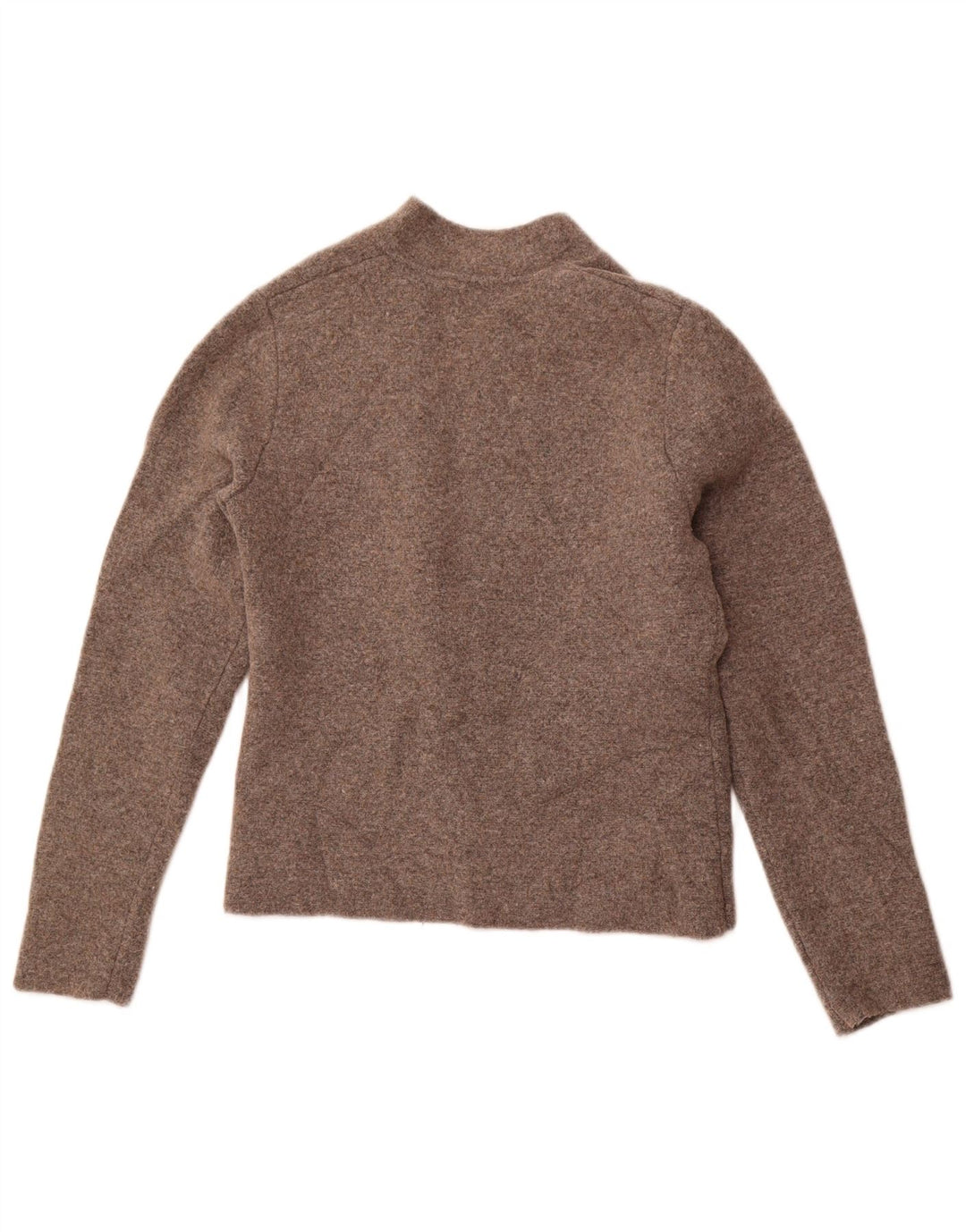 ZARA Womens Crop Cardigan Sweater UK 14 Stor brun polyamid