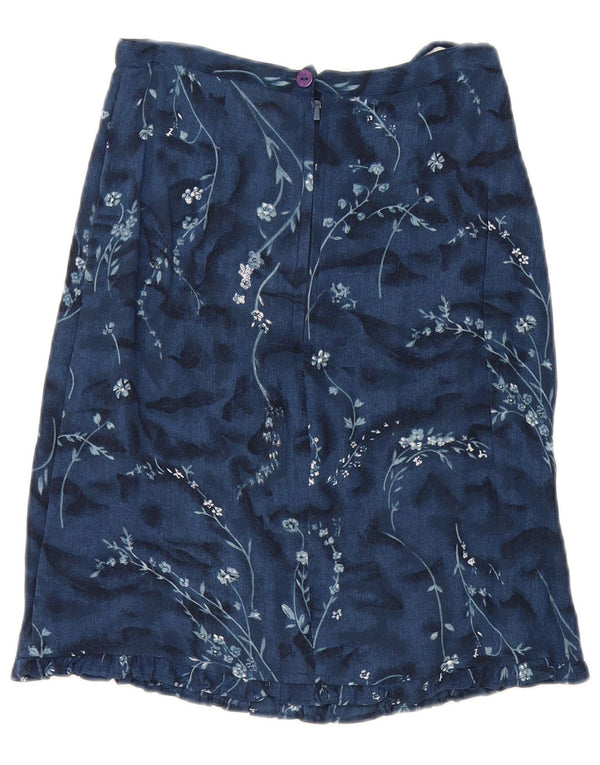 Vintage piger tulipan nederdel 9-10 år W24 marineblå blomster