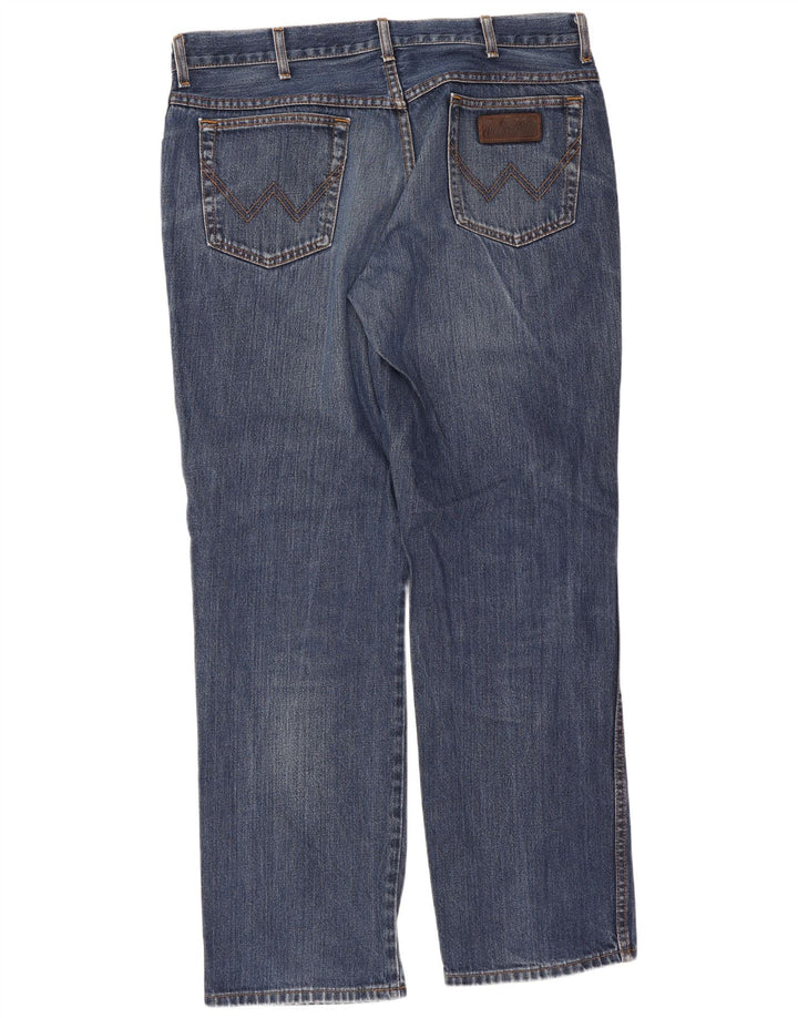 Wrangler Herre Texas Straight Jeans W38 L32 Blå Bomuld