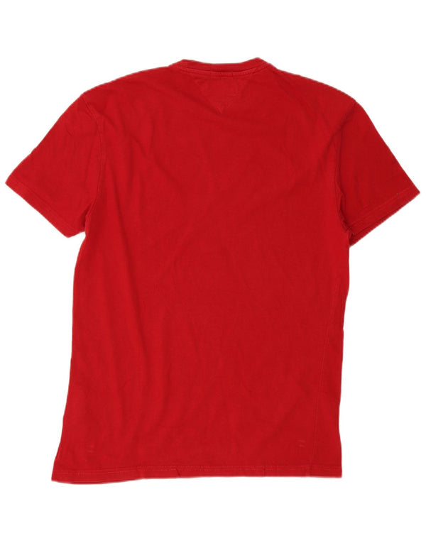 Tommy Hilfiger Herre Regular Fit Grafisk T-Shirt Top Lille Rød Bomuld