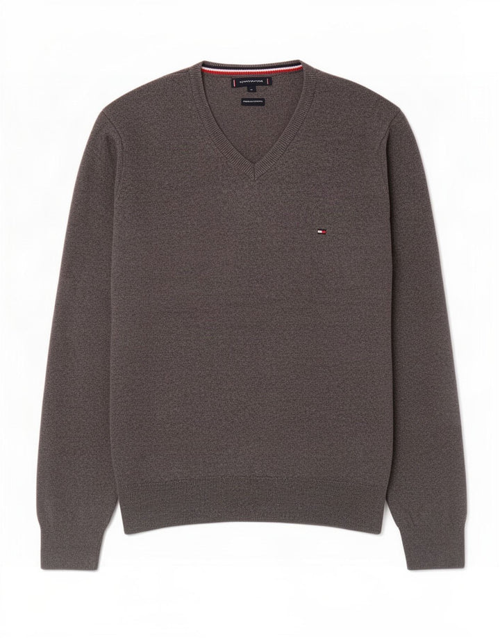 Tommy Hilfiger Herre V-hals sweater Medium Grå Bomuld