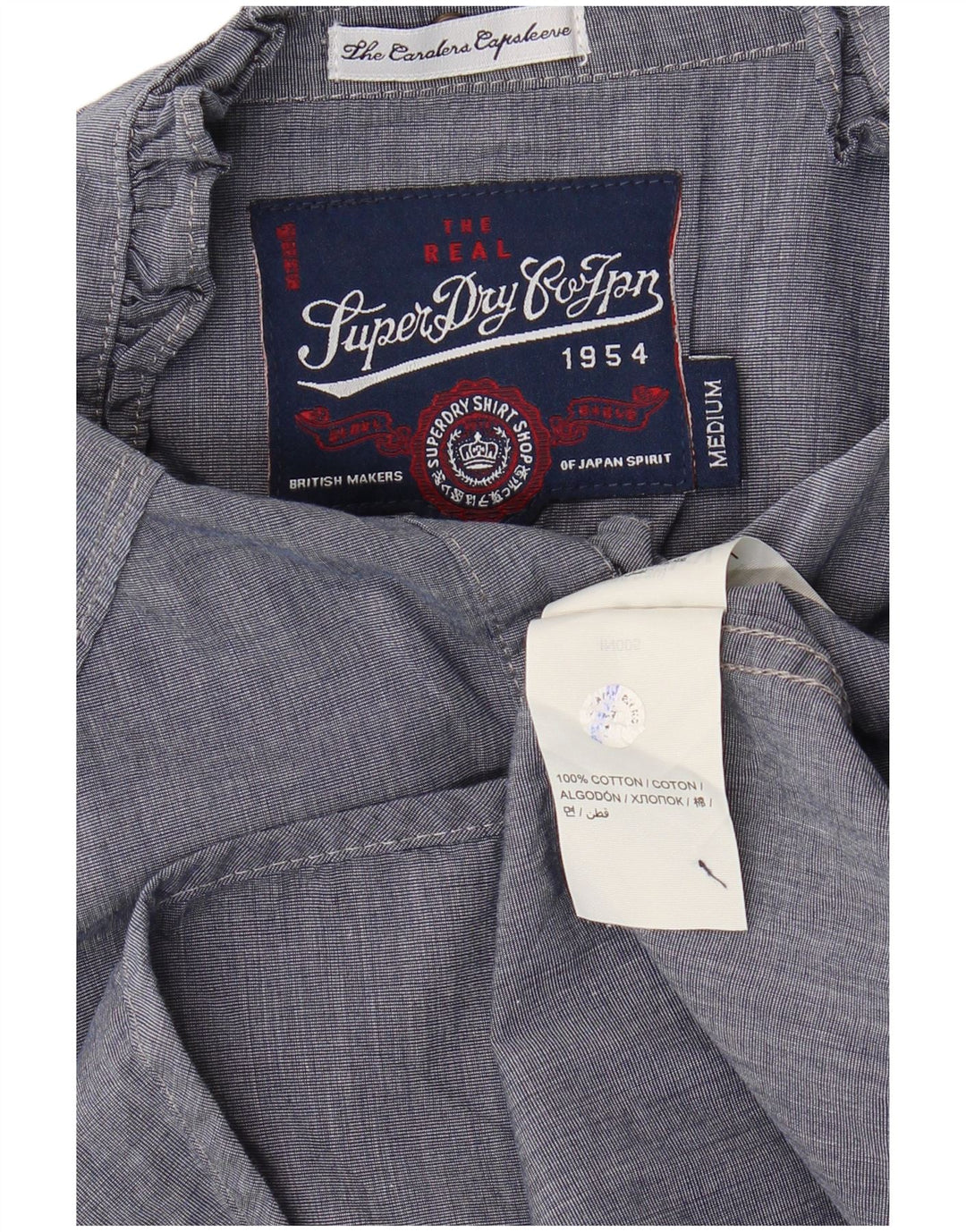 SUPERDRY Dame Flæse Front Shirt Bluse UK 12 Medium Navy Blue