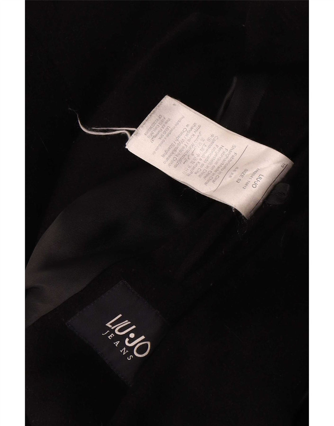Liu Jo Herre Overfrakke IT 52 XL Sort Uld