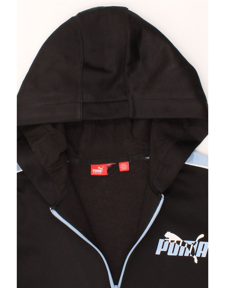 PUMA Mens Zip Hoodie Sweater Medium Black Colourblock Vintage Puma and Second-Hand Puma from Messina Hembry 