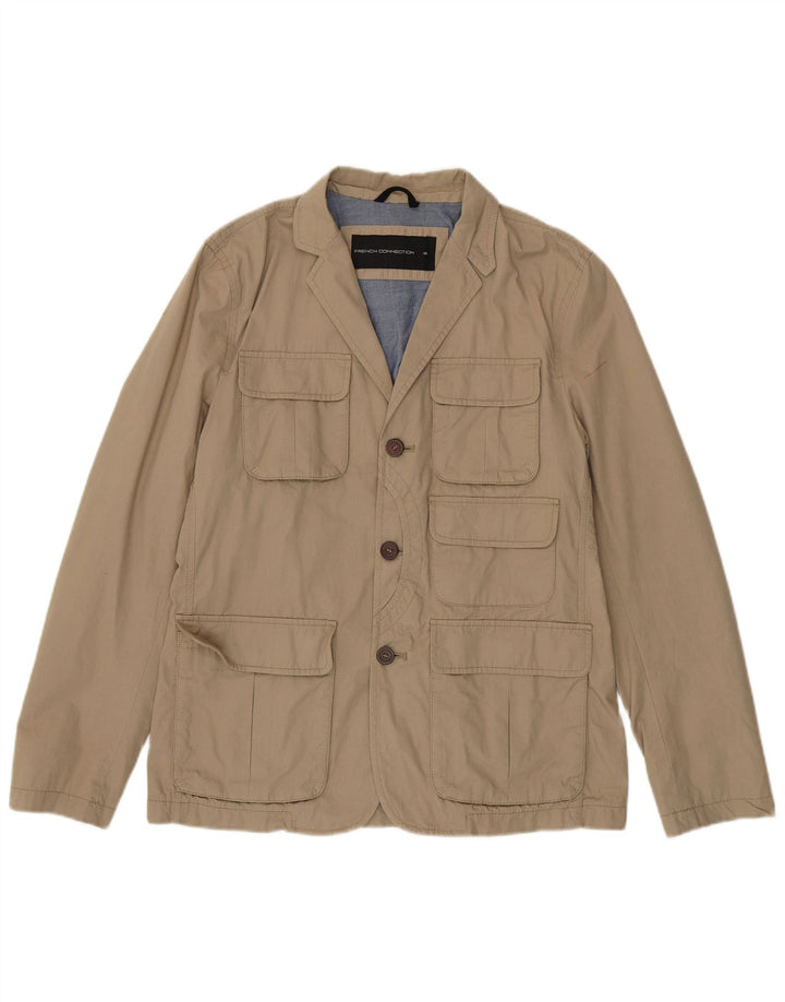 French Connection Herre Utility Jacket UK 40 Large Beige Cotton