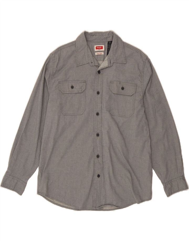 WRANGLER Mens Flex for Comfort Shirt Large Grey Cotton Vintage Wrangler and Second-Hand Wrangler from Messina Hembry 
