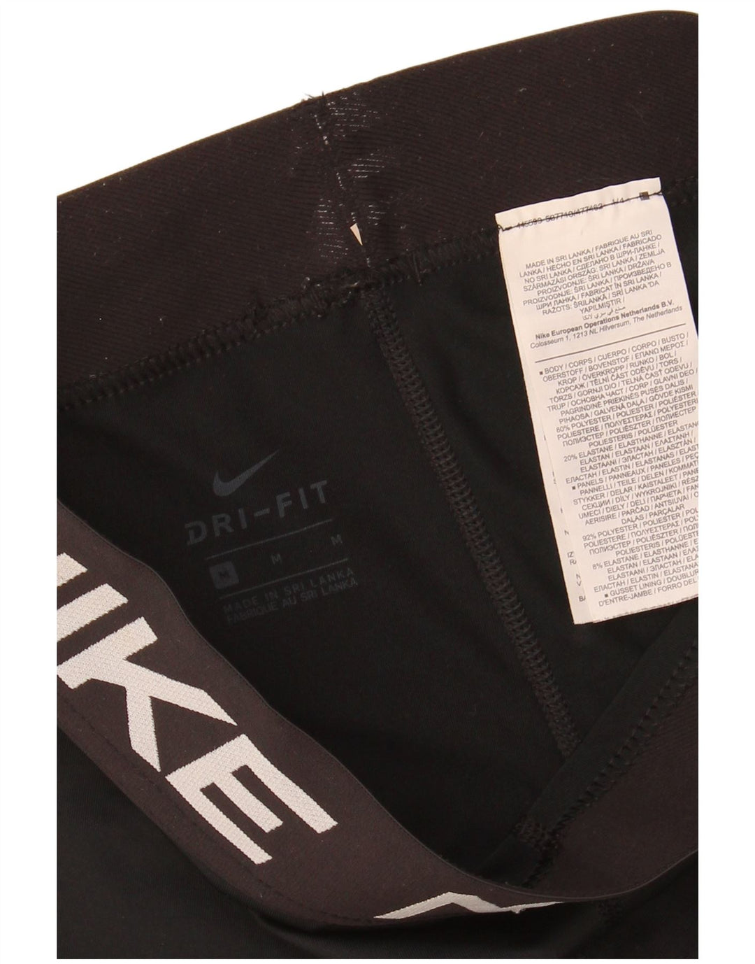 NIKE Grafiske Capri Leggings til kvinder UK 12 Medium Sort Polyester