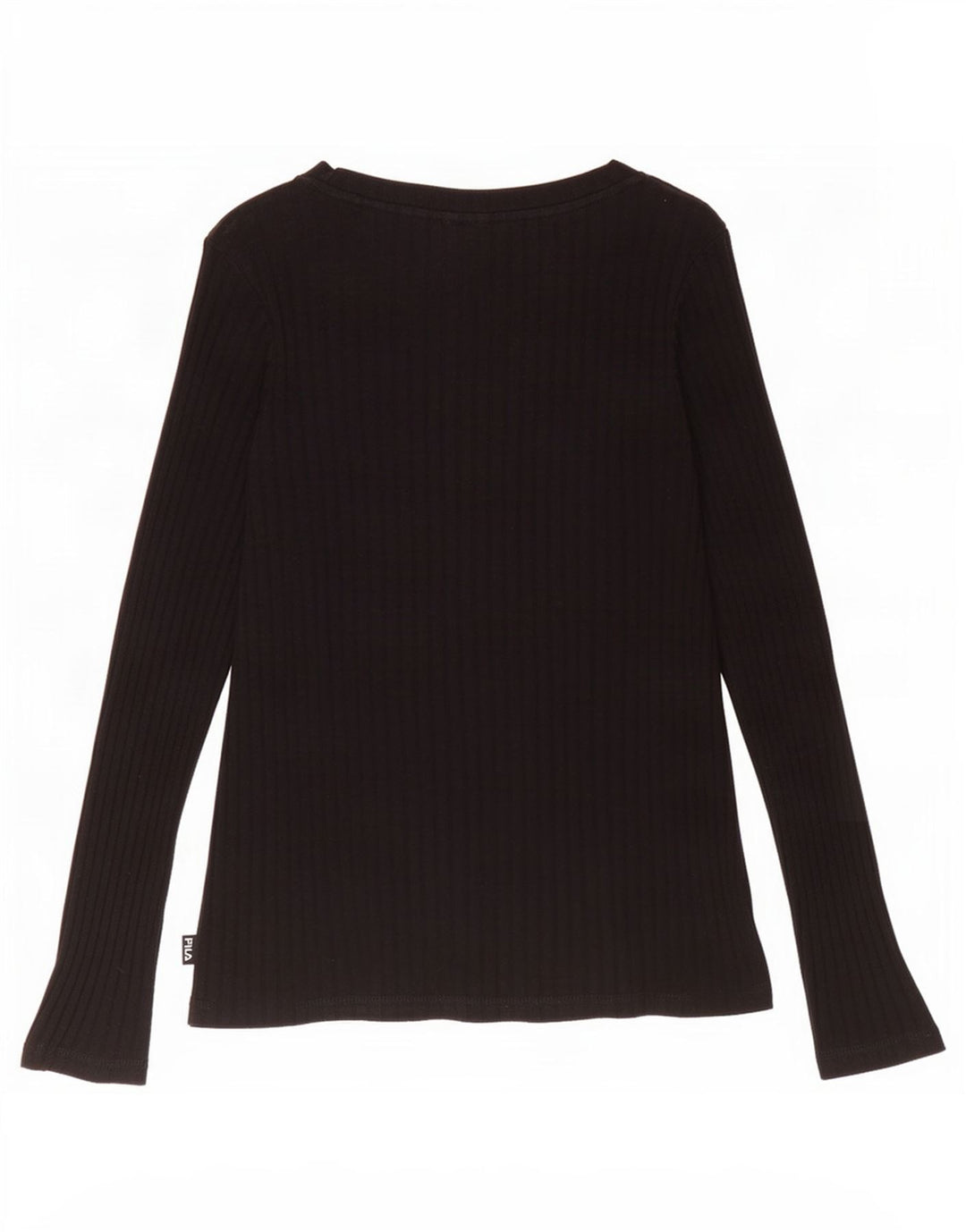 Fila Dame Top Langærmet UK 12 Medium Sort Bomuld