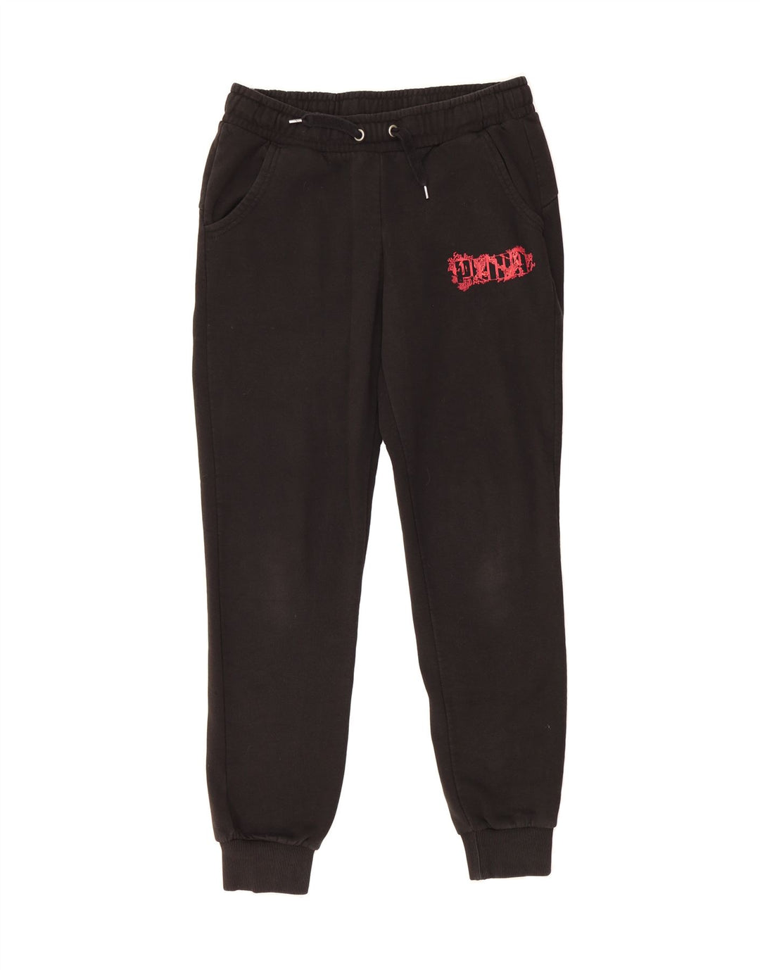 PUMA Womens Graphic Tracksuit Trousers Joggers UK 12 Medium Black Vintage Puma and Second-Hand Puma from Messina Hembry 