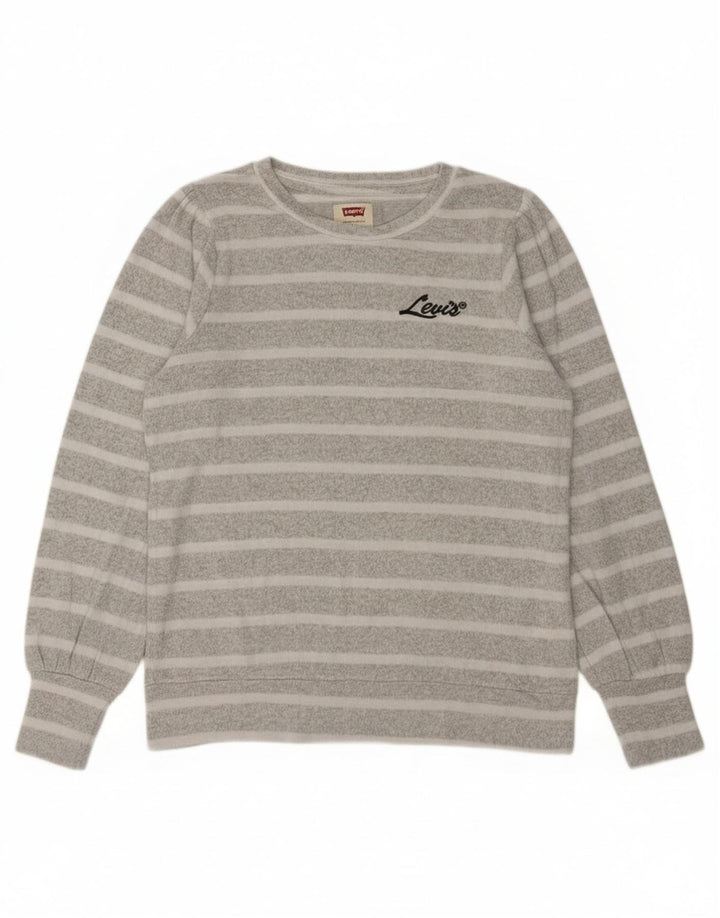Levi's Girls Sweatshirt Jumper 13-14 år Gråstribet viskose