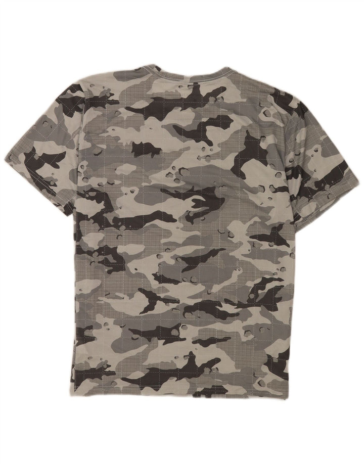 Nike Herre Dri Fit T-shirt Top Stor grå Camouflage Polyester