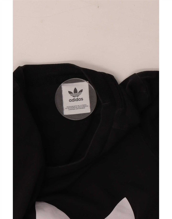 Adidas Dame Grafisk T-Shirt Top UK 10 Lille Sort