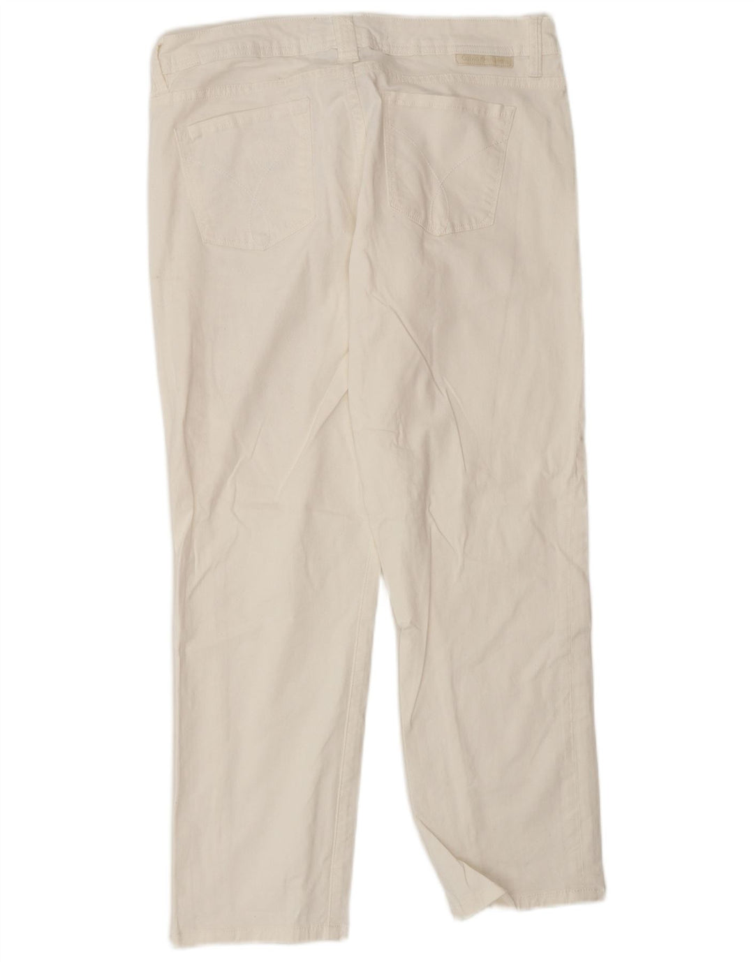 Calvin Klein Dame Straight Jeans US 10 Medium W30 L26 Hvid Bomuld