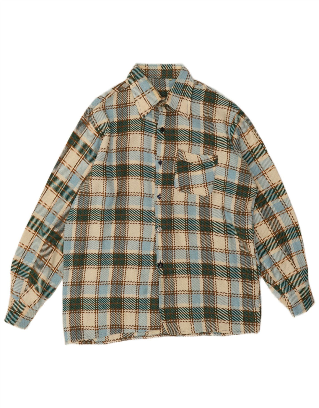 Vintage flannelskjorte til mænd, medium flerfarvet ternet