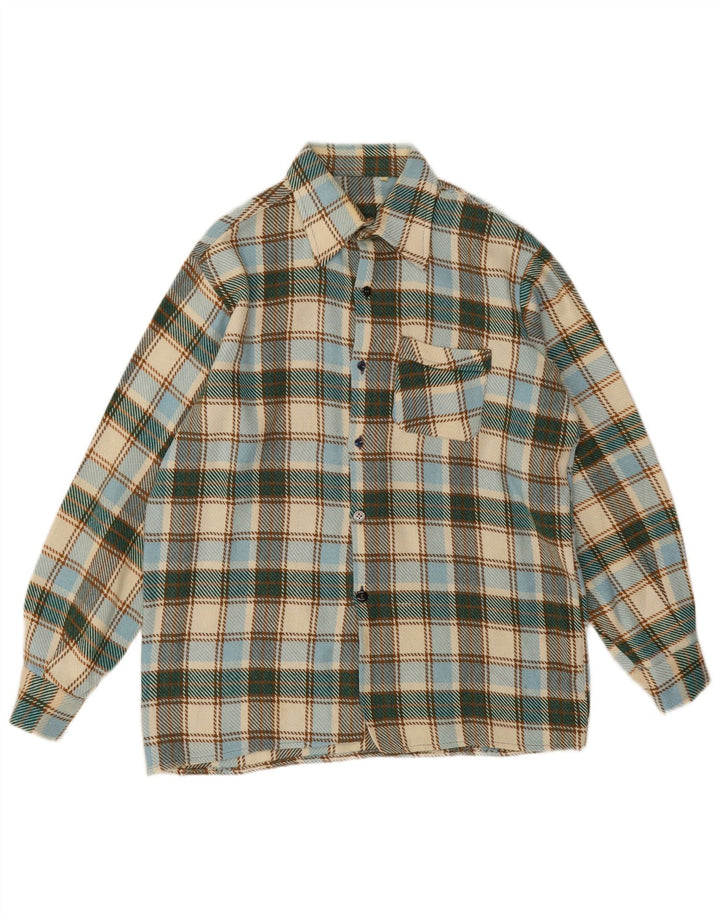 Vintage flannelskjorte til mænd, medium flerfarvet ternet