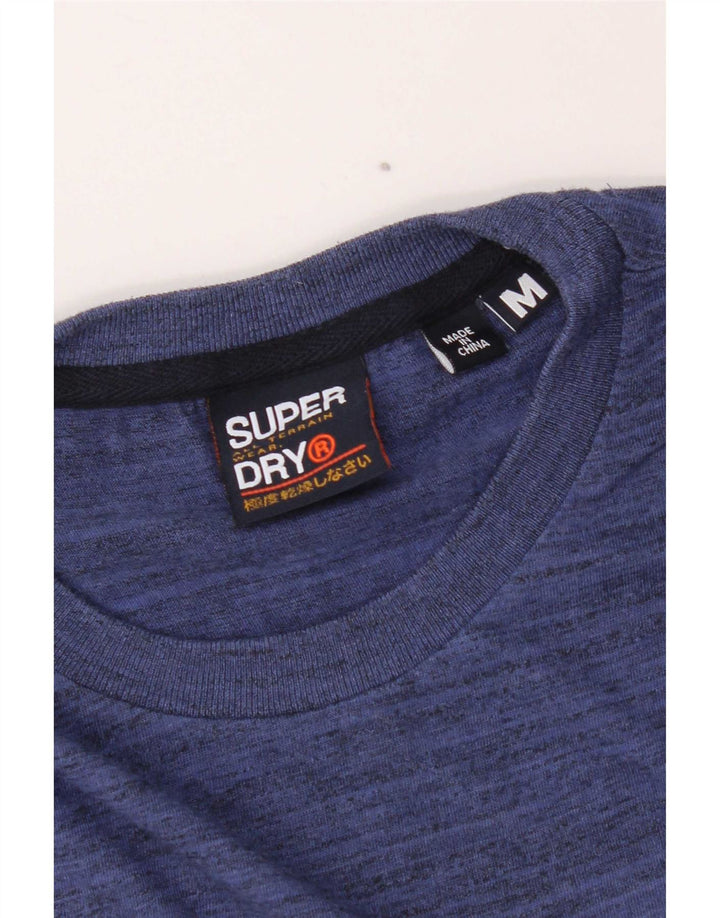 Superdry Herre Regular Grafisk T-shirt Top Medium Blue Flecked Bomuld