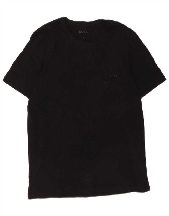 Hugo Boss Herre T-Shirt Top Medium Sort Bomuld