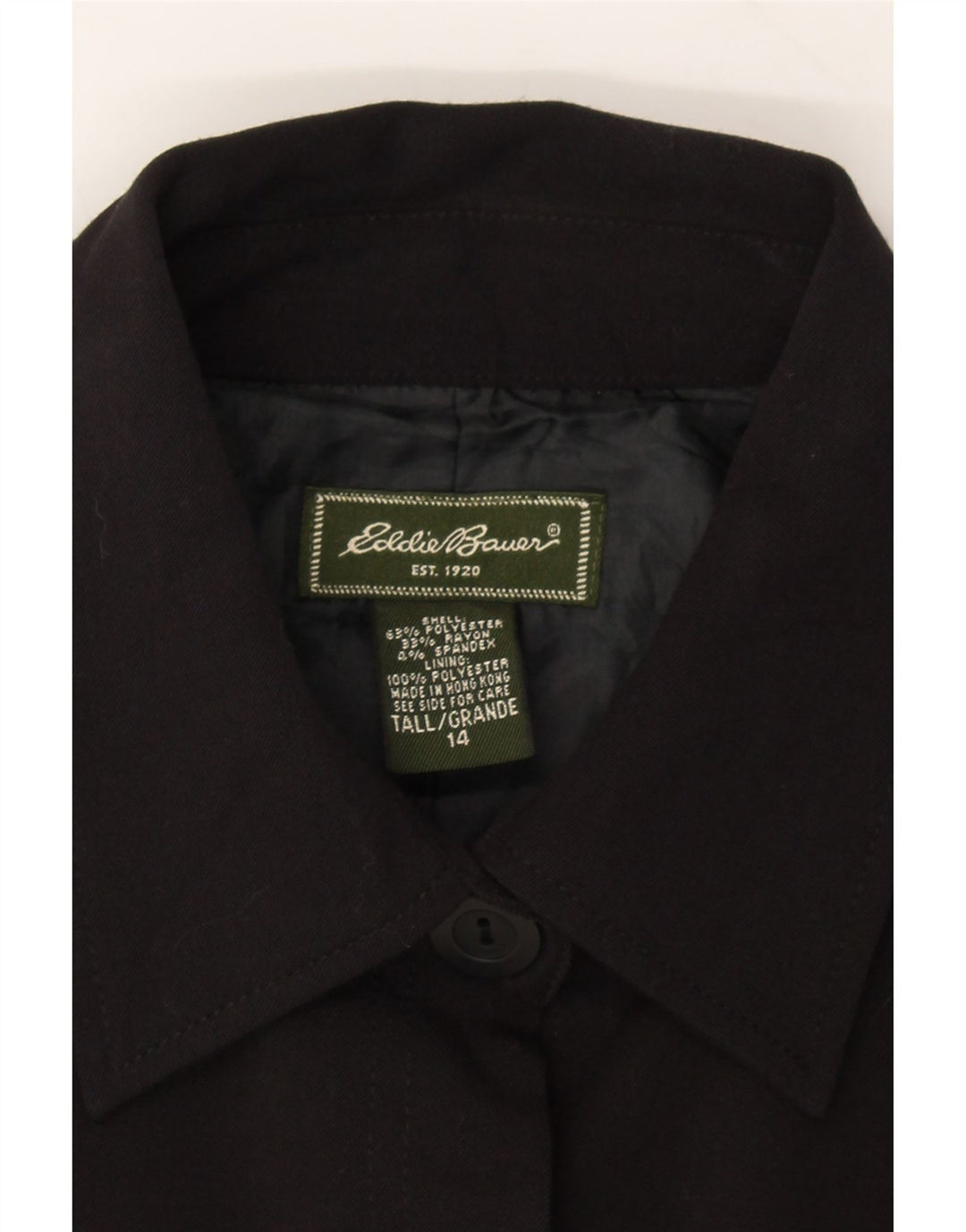 EDDIE BAUER Womens 5 Button Blazer Jacket US 14 XL Black Polyester Vintage Eddie Bauer and Second-Hand Eddie Bauer from Messina Hembry 