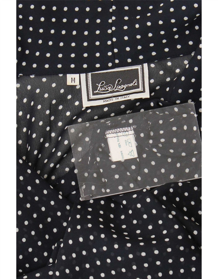 Luisa Spagnoli Dame Longline Langærmet Tunika Top UK 14 Medium Navy Blue