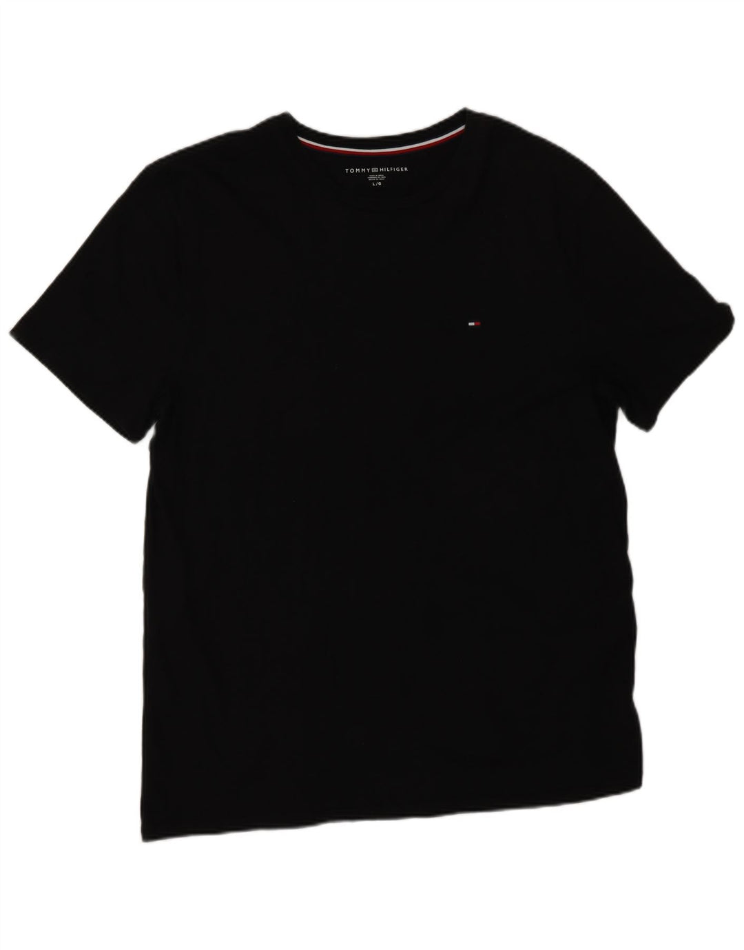 Tommy Hilfiger Herre T-Shirt Top Stor Sort Bomuld