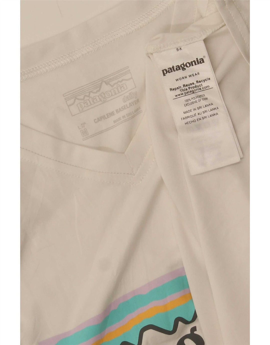 Patagonia Herre grafisk T-shirt Top Medium White Polyester