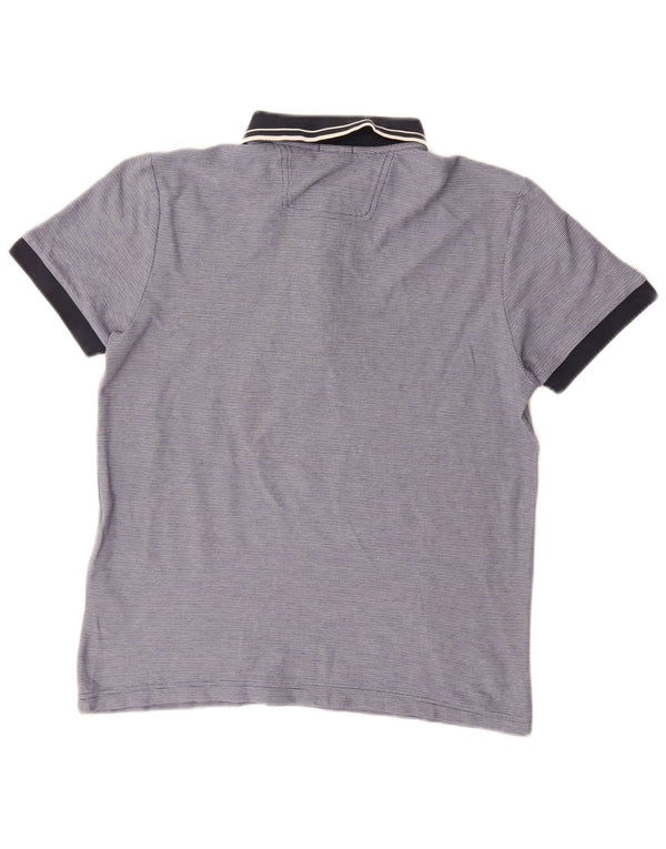 Hugo Boss Herre Regular Fit Polo Shirt Medium Blue Pinstripe Bomuld