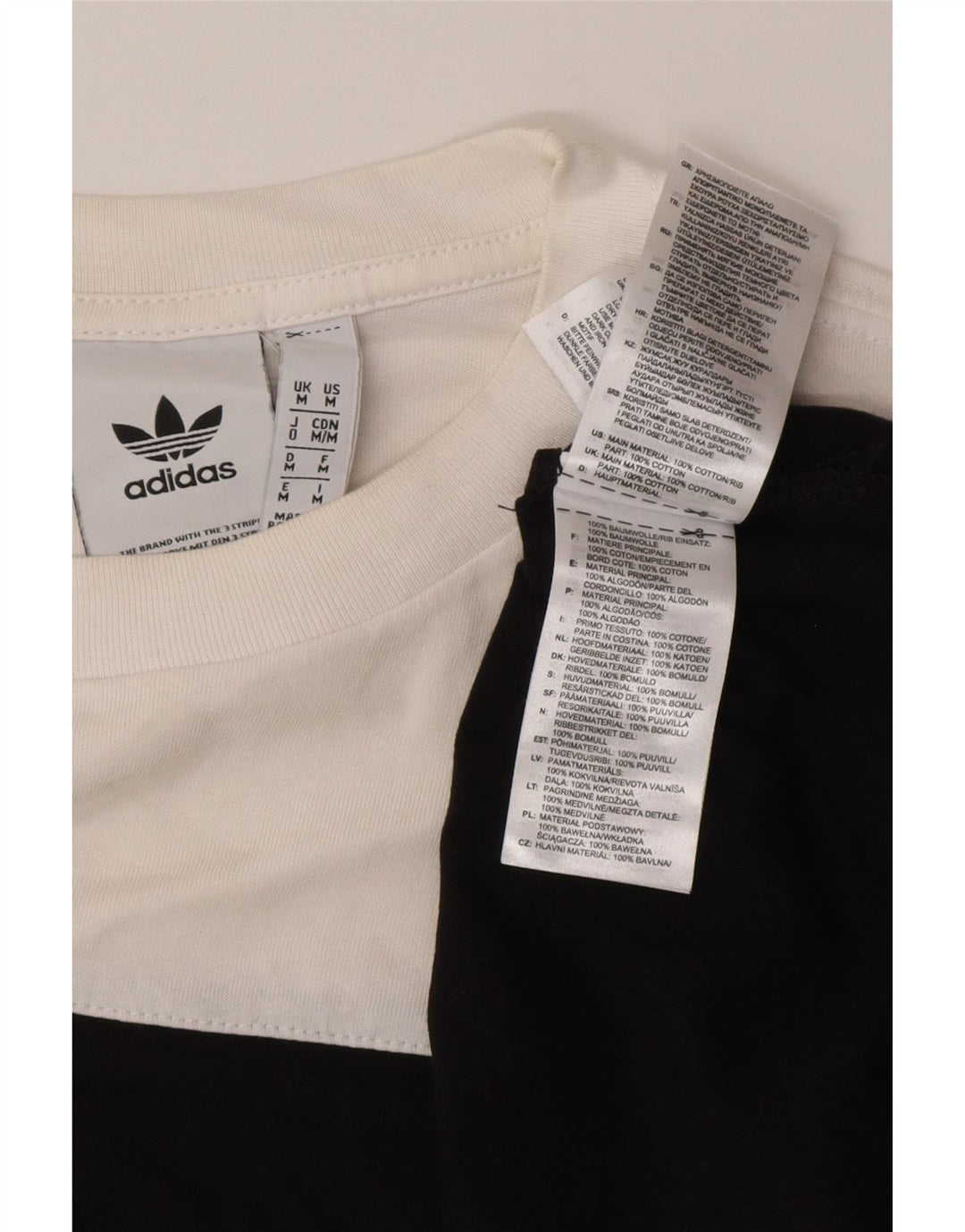 Adidas Herre T-Shirt Top Medium Sort Colourblock Bomuld