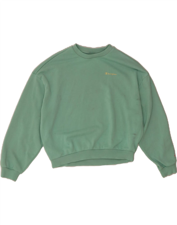 CHAMPION Girls Oversized Sweatshirt Jumper 11-12 Years Large  Green Vintage Champion and Second-Hand Champion from Messina Hembry 