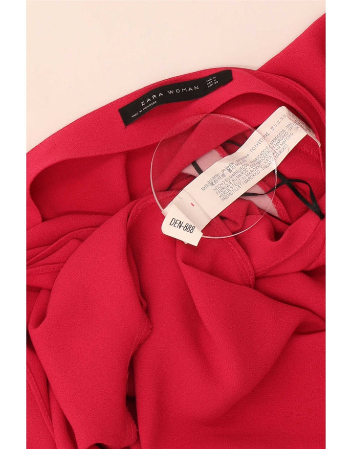 Zara Damebluse Top UK 12 Medium Pink Polyester