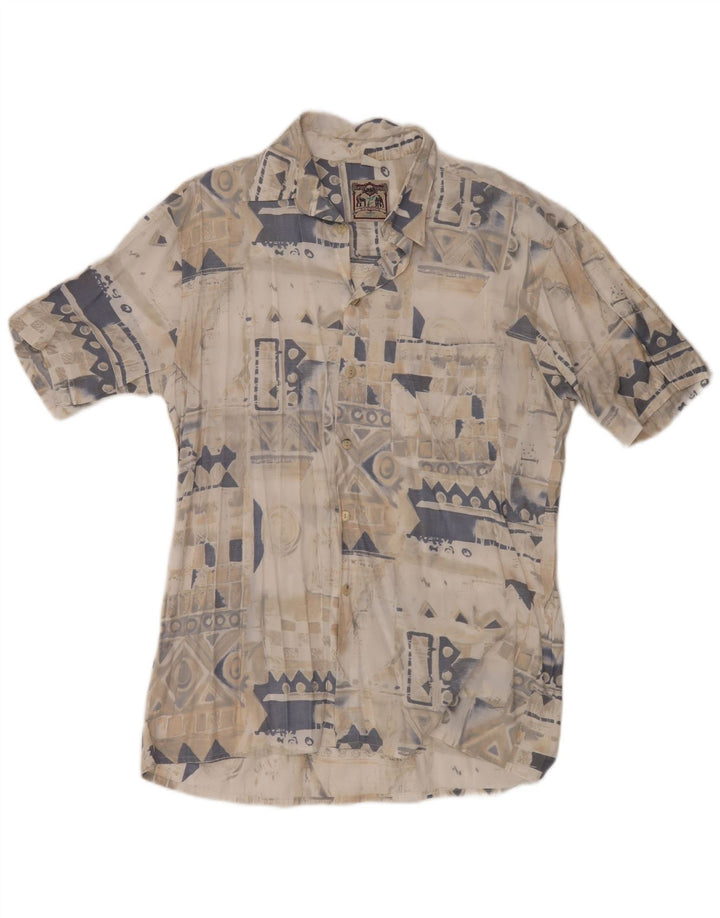 Rudnick Kortærmet Herreskjorte Medium Beige Geometrisk
