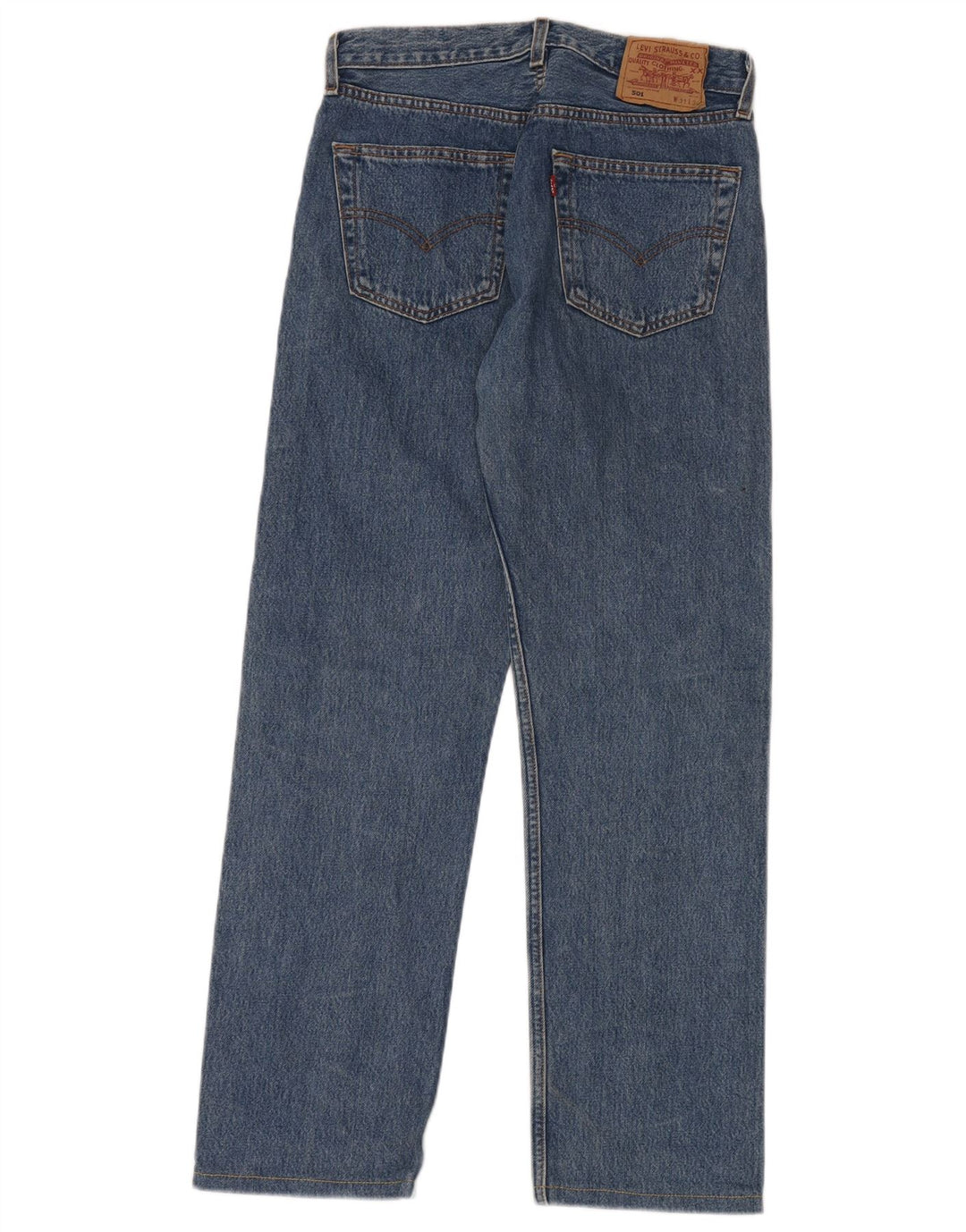 LEVI'S Herre 501 Straight Jeans W31 L30 Blå Bomuld