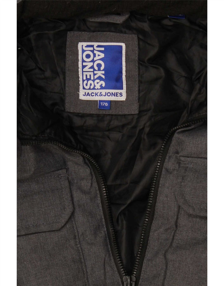 Jack & Jones Polstret jakke med hætte til drenge 15-16 år Gråflettet