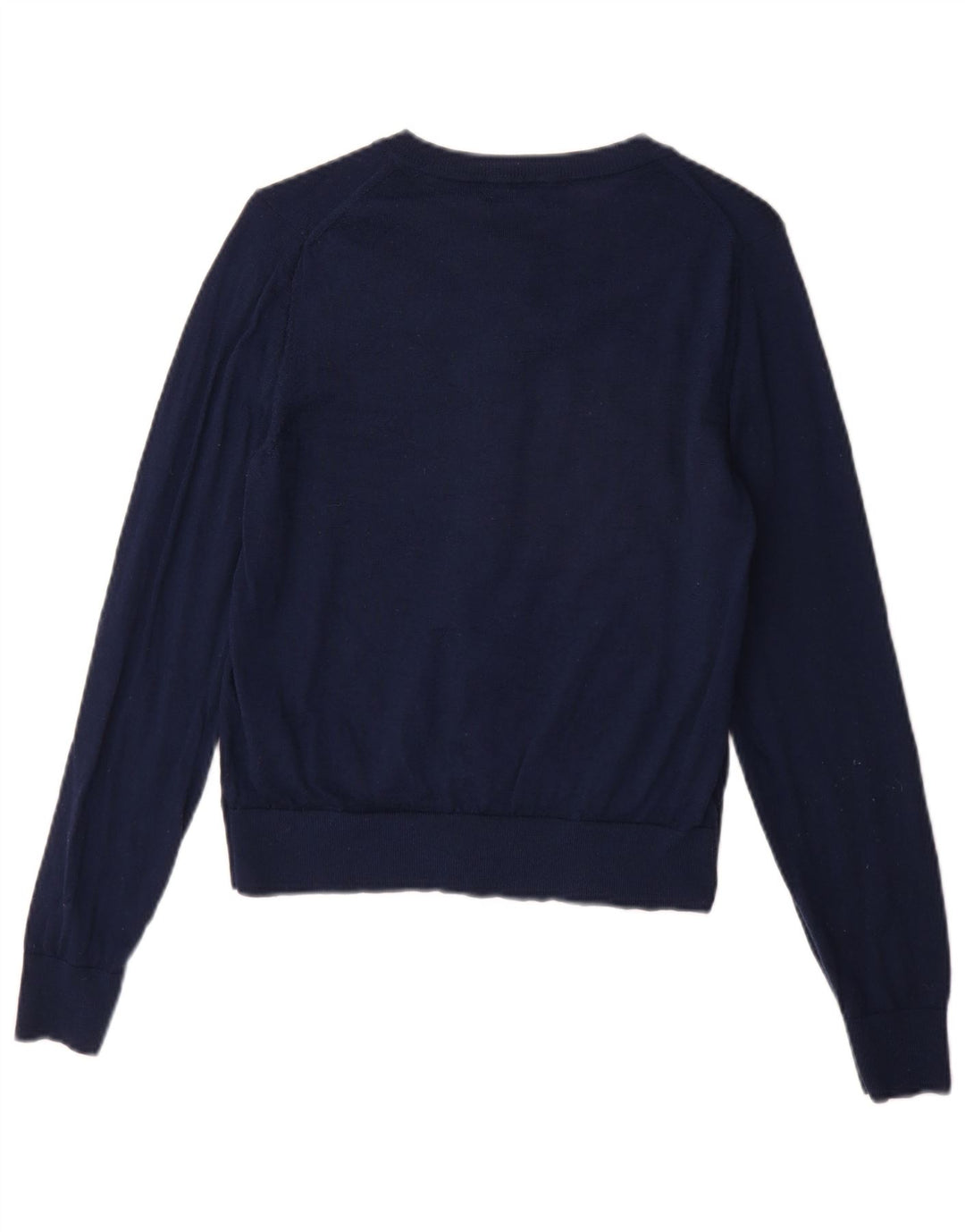 Marks & Spencer Dame Cardigan Sweater UK 14 Medium Navy Blue Merino Wool