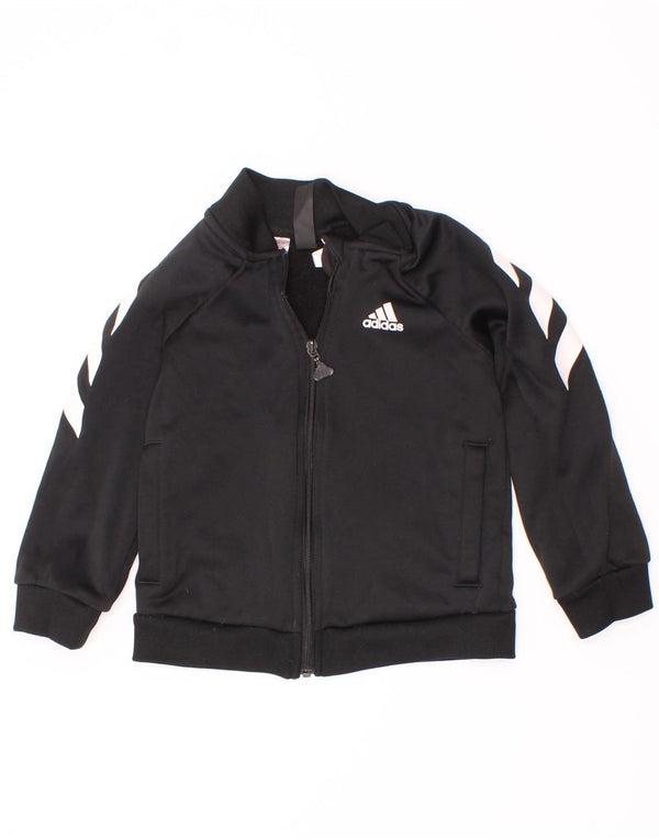 Adidas Drenge Træningsdragt Topjakke 3-4 År Sort Colourblock Polyester