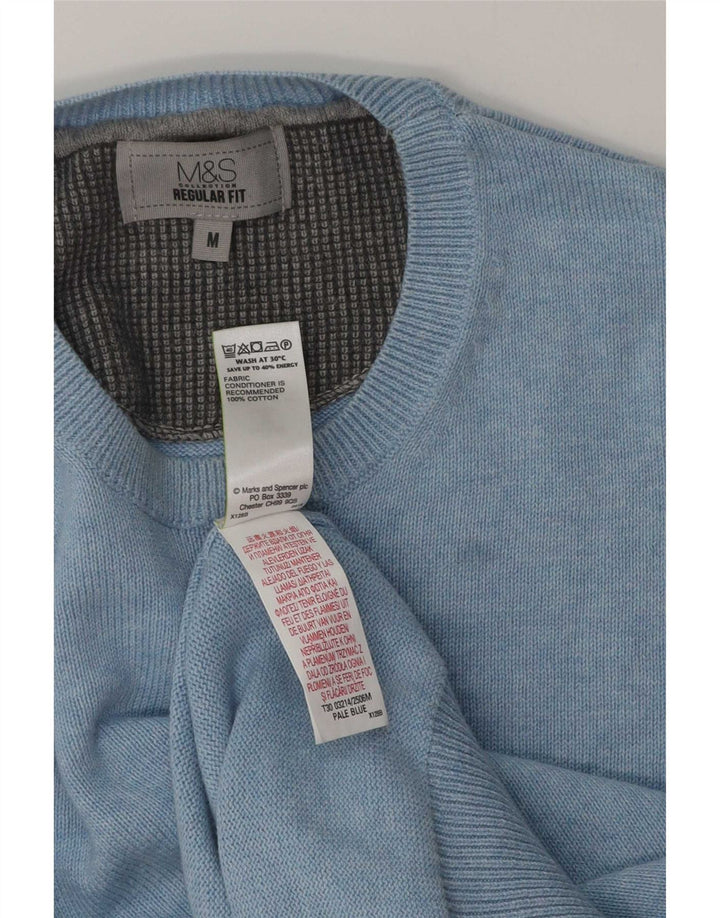 Marks & Spencer Herre Regular Fit Crew Neck sweater Medium Blue