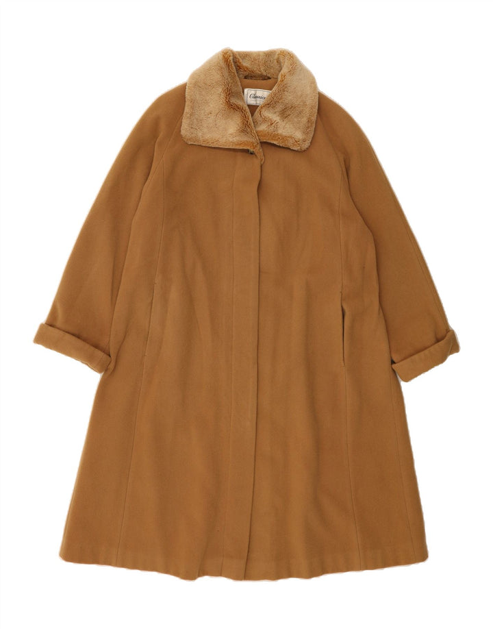 ST. BERNARD Womens Overcoat UK 14 Large Brown Virgin Wool Vintage St. Bernard and Second-Hand St. Bernard from Messina Hembry 